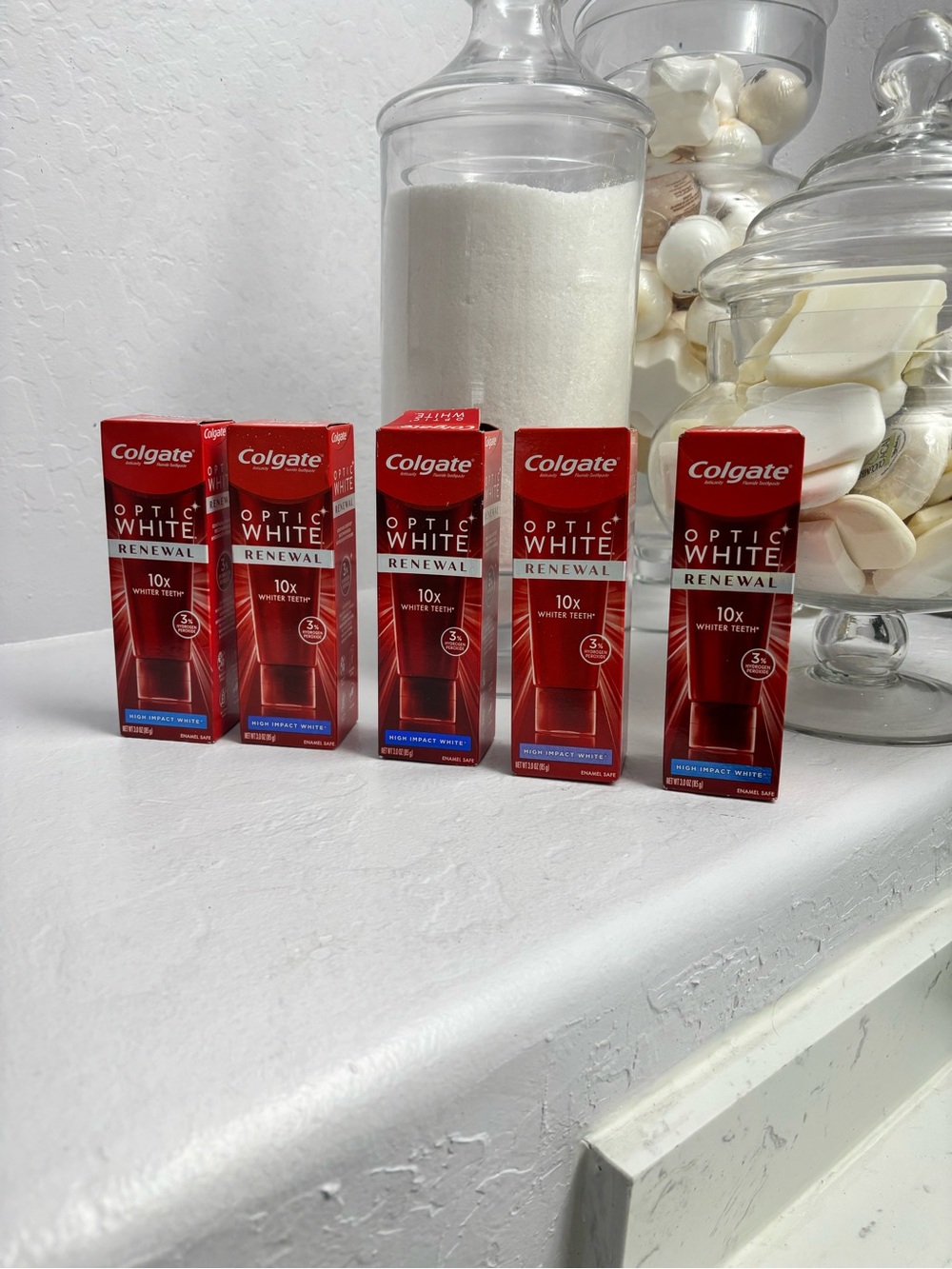 5 Colgate Optic White Renewal 10X Whiter Teeth Whitening Toothpaste NIP